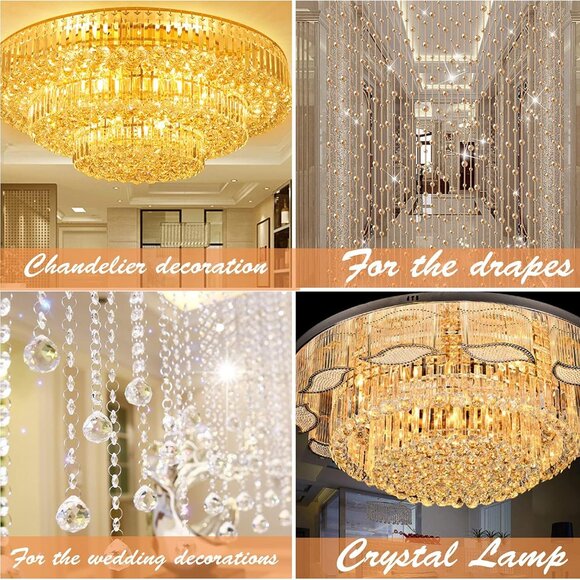 20pcs Crystal Icicle Prisms Chandelier Replacement Drop Pendants Octagon Crystal - Picture 7 of 7